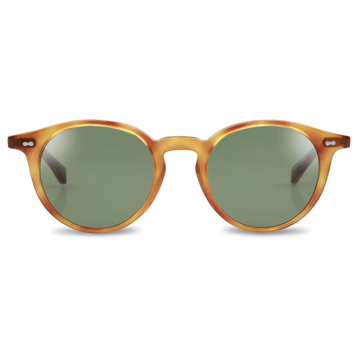 Rectangular Sunglasses | Matilda Butterscotch with Green Lenses Sunglasses | Finlay